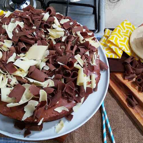Torta brownie con mousse de chocolate